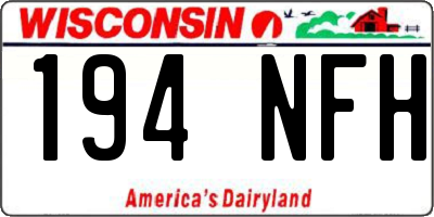 WI license plate 194NFH