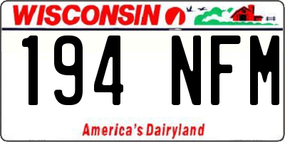 WI license plate 194NFM