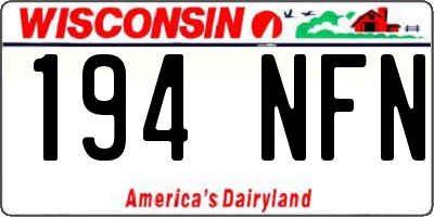 WI license plate 194NFN