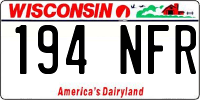 WI license plate 194NFR