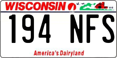 WI license plate 194NFS