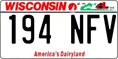 WI license plate 194NFV