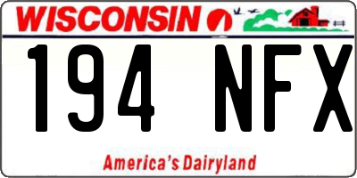 WI license plate 194NFX