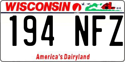 WI license plate 194NFZ