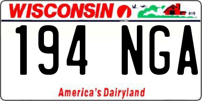 WI license plate 194NGA