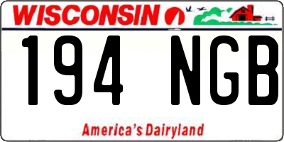 WI license plate 194NGB