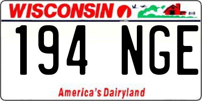 WI license plate 194NGE
