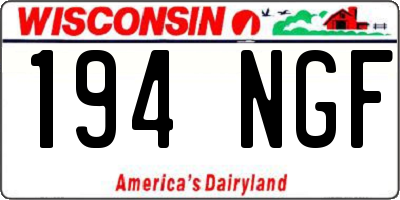 WI license plate 194NGF