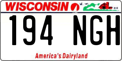 WI license plate 194NGH