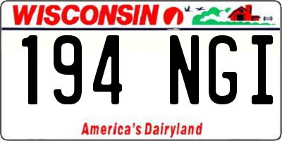 WI license plate 194NGI