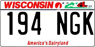 WI license plate 194NGK