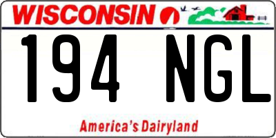 WI license plate 194NGL