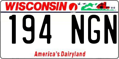 WI license plate 194NGN
