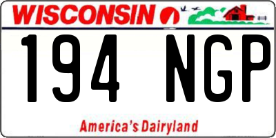 WI license plate 194NGP