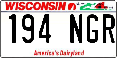 WI license plate 194NGR