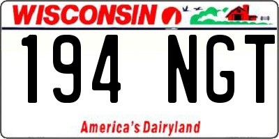 WI license plate 194NGT