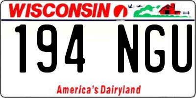 WI license plate 194NGU