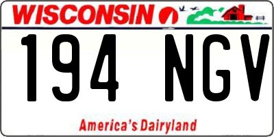 WI license plate 194NGV