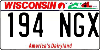 WI license plate 194NGX