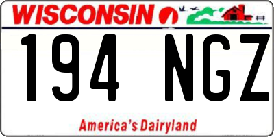 WI license plate 194NGZ
