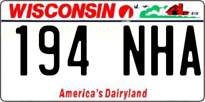 WI license plate 194NHA