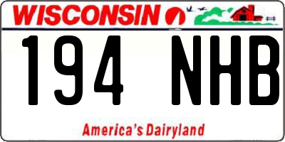 WI license plate 194NHB