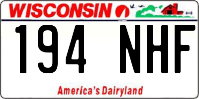 WI license plate 194NHF