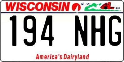 WI license plate 194NHG