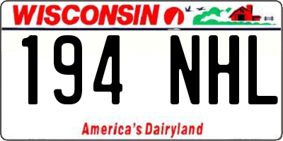 WI license plate 194NHL