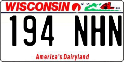 WI license plate 194NHN