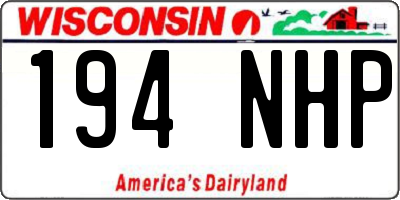 WI license plate 194NHP