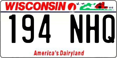 WI license plate 194NHQ