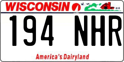 WI license plate 194NHR