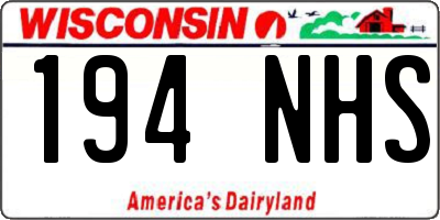 WI license plate 194NHS
