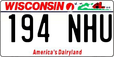 WI license plate 194NHU