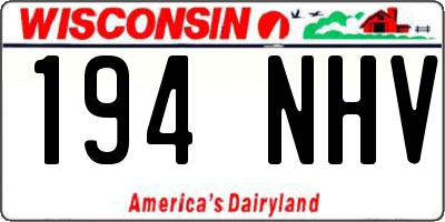 WI license plate 194NHV