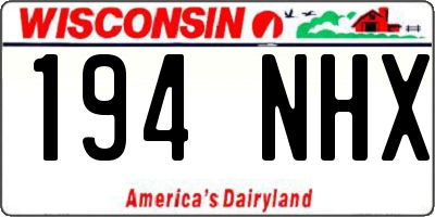 WI license plate 194NHX