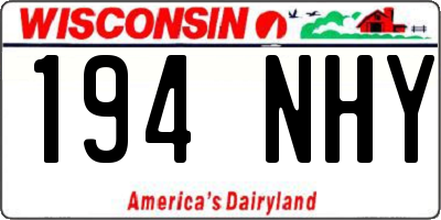 WI license plate 194NHY