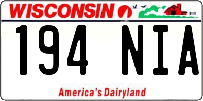 WI license plate 194NIA