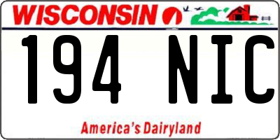 WI license plate 194NIC