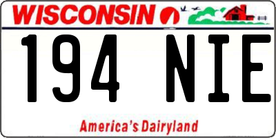WI license plate 194NIE
