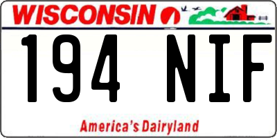 WI license plate 194NIF