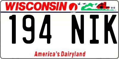 WI license plate 194NIK