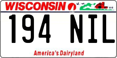WI license plate 194NIL