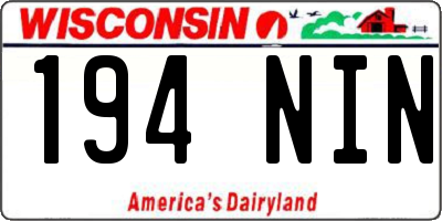WI license plate 194NIN