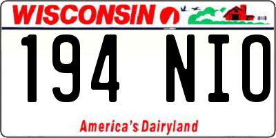 WI license plate 194NIO
