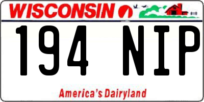 WI license plate 194NIP