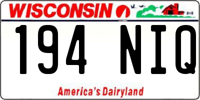 WI license plate 194NIQ
