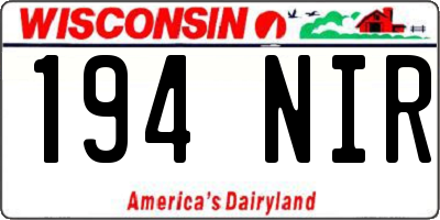 WI license plate 194NIR