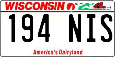 WI license plate 194NIS